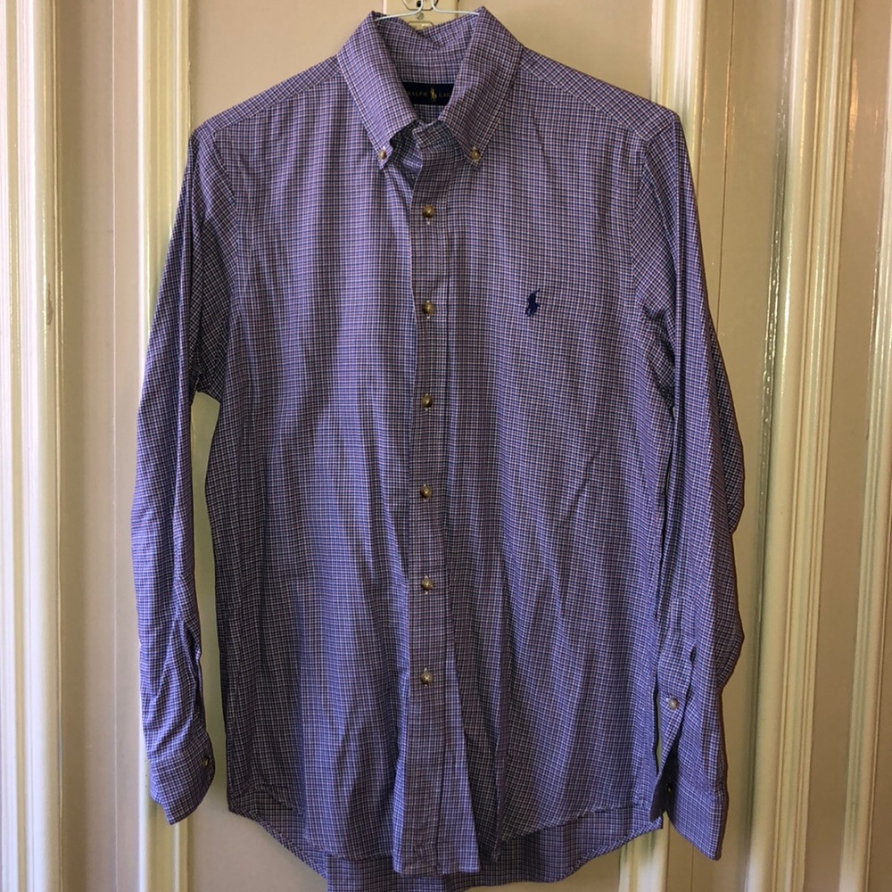 RALPH LAUREN check pattern button up shirt.